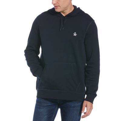 Sticker Pete Pullover Fleece Hoodie-Hoodies-Dark Sapphire-L-Original Penguin