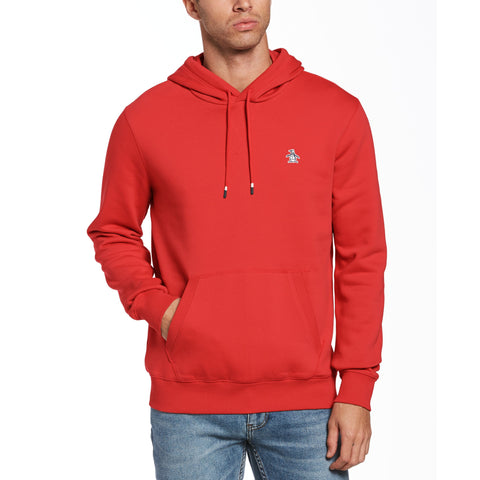 Sticker Pete Pullover Fleece Hoodie-Hoodies-Rococco Red-L-Original Penguin