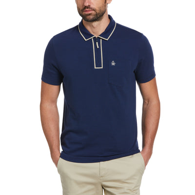 Stripe 1/4 Zip Polo (Limoges) 