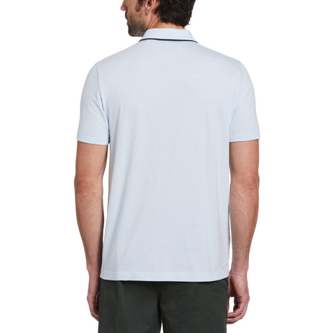 Stripe 1/4 Zip Polo (Cerulean) 