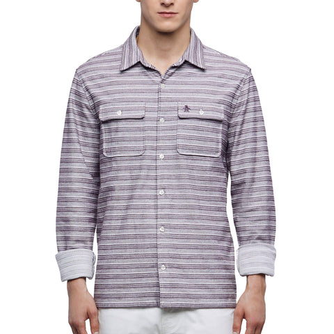 Striped Double Pocket Shirt-Shirts-Original Penguin