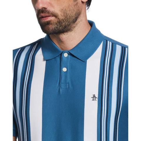 Striped Front Interlock Polo (Midnight) 