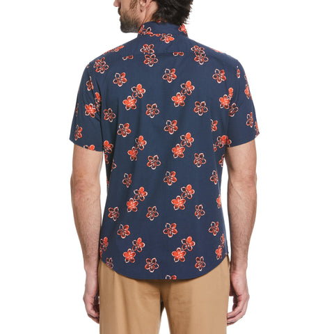 Tie Dye Floral Print Shirt (Dress Blues) 