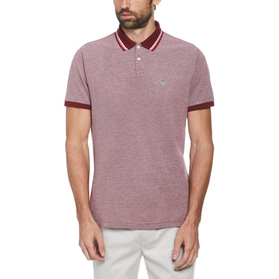 Tipped Birdseye Polo Shirt (Cabernet) 