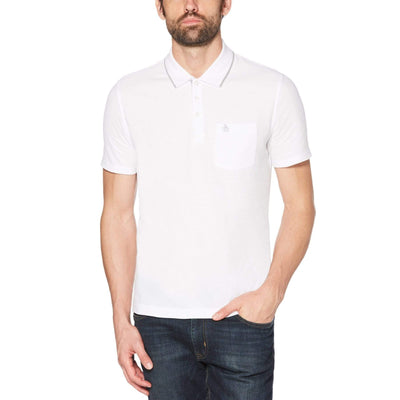 Tipped Pique Polo Bright White / M