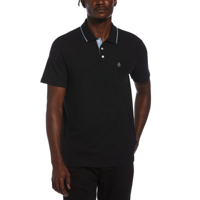 Tipped Pique Polo-Polos-True Black-L-Original Penguin