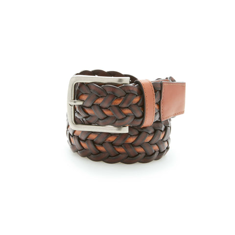 Triple Color Braided Belt (Tan) 