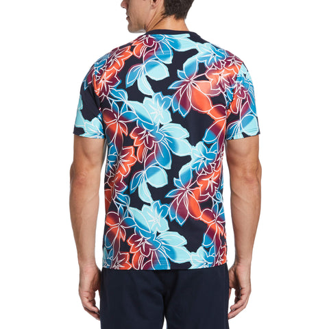 Tropical Floral Print Tee (Dark Sapphire) 