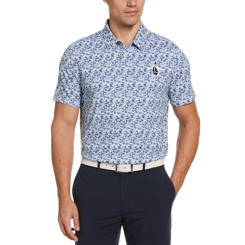 Umbrella Novelty Print Golf Polo Shirt (Astral Night) 