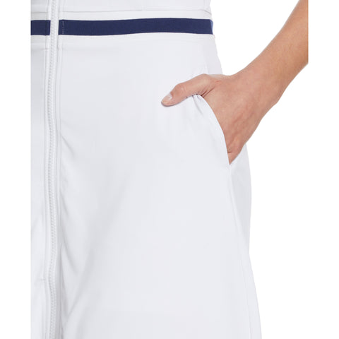 V-Neck Front Zip Golf Dress (Bright White) 