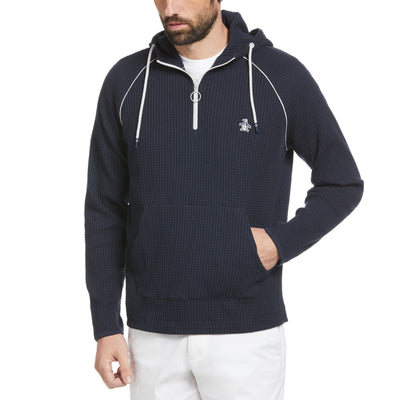 Waffle Knit Patch Hoodie (Dark Sapphire) 