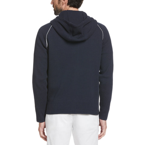 Waffle Knit Patch Hoodie (Dark Sapphire) 