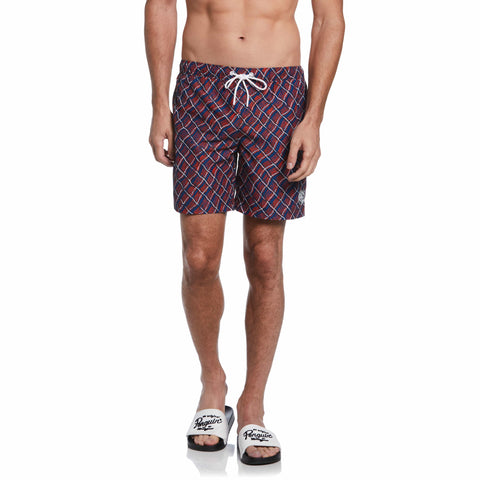 Wavy Net Print Swim Short (Limoges) 