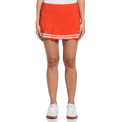 13" Contrast Hem Pleated Tennis Skort (Fiesta) 