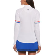 1/4 Zip Tennis Shirt with Contrast Sleeves-Polos-Original Penguin