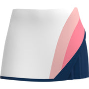 Color Block Side Pleated 13" Tennis Skort (Bright White) 