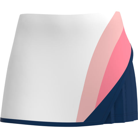 Color Block Side Pleated 13" Tennis Skort (Bright White) 