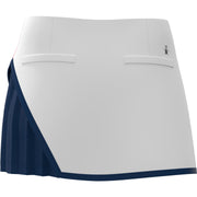 Color Block Side Pleated 13" Tennis Skort (Bright White) 
