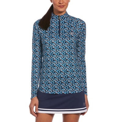 Geo Printed Sun Protection-Polos-Black Iris-S-Original Penguin