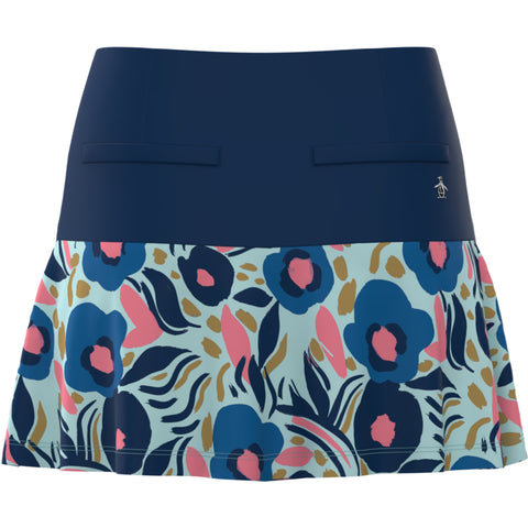 Paper Cut Floral Flounced 15" Golf Skort (Limpet Shell) 