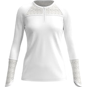 Raglan Tennis Shirt with Lace Inserts (Bright White) 