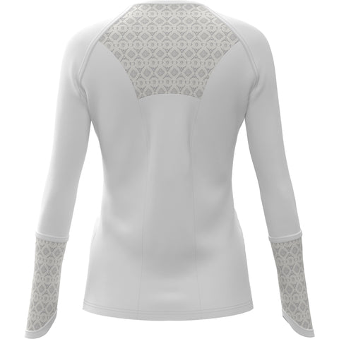 Raglan Tennis Shirt with Lace Inserts (Bright White) 