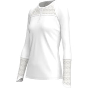 Raglan Tennis Shirt with Lace Inserts (Bright White) 