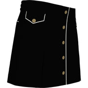 Womens Snap Front Retro Golf Skort (Caviar) 