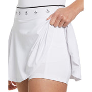 Tennis Skort with Elastic Waistband (Bright White) 