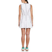 V-Neck Short Sleeves Tennis Dress (Bright White) 
